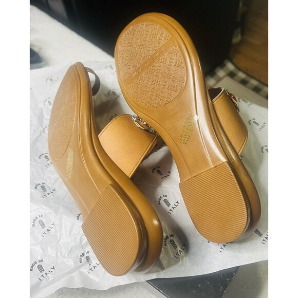 SZ 8 Womens Contesa Sandals Made In Italy Slides Luggage/Red - Picture 6 of 6